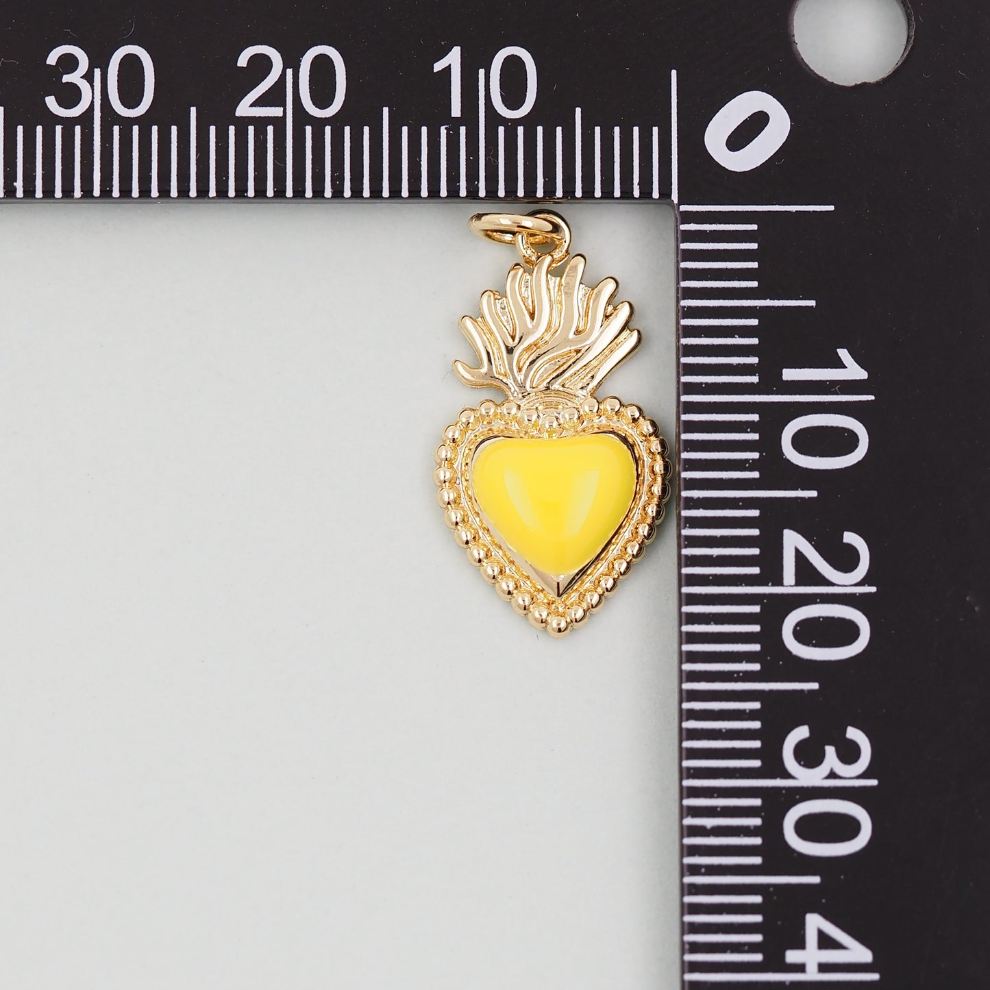 Gold sacred Heart Charms,18K Gold Filled sacred heart Pendant,Religious Charm Bracelet Necklace for DIY Jewelry Making Supply