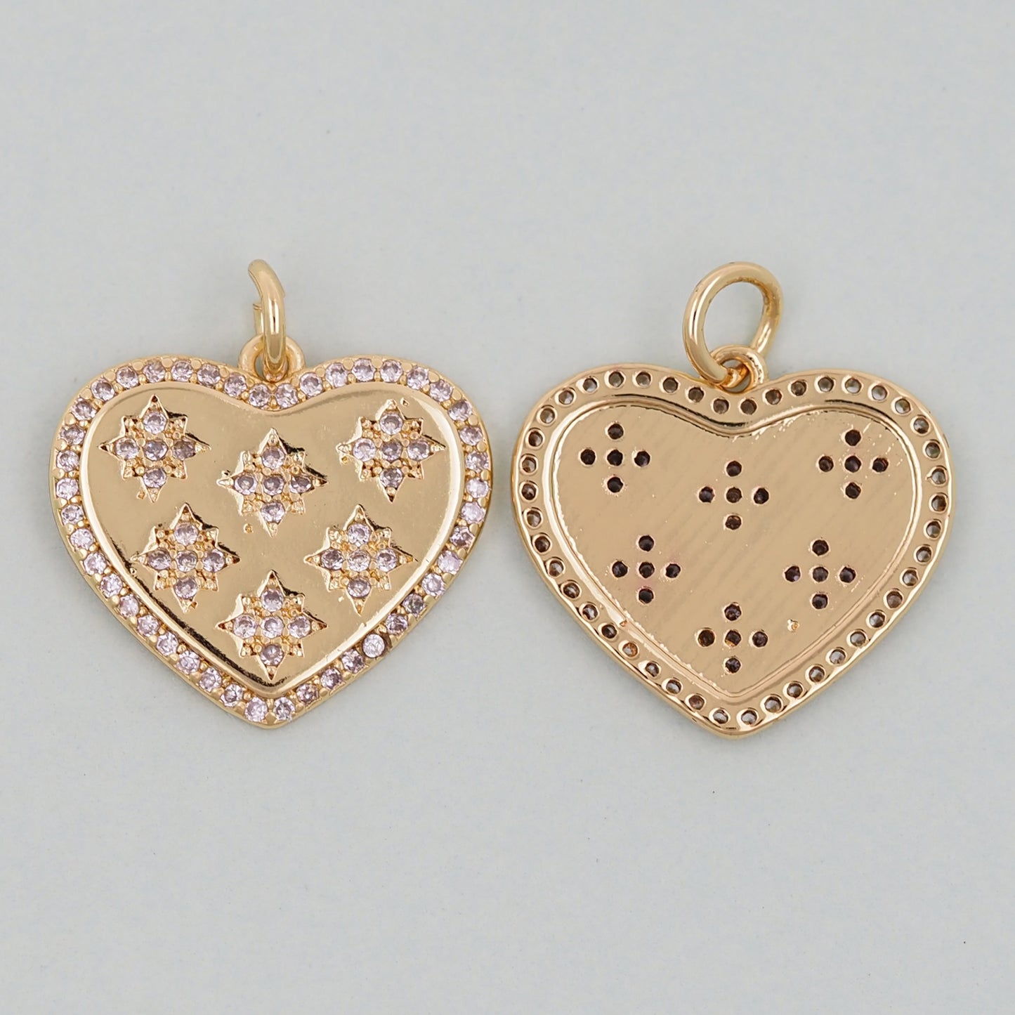 Gold Heart Charms,18K Gold Filled Heart Pendant,Heart Charm Bracelet Necklace for DIY Jewelry Making Supply