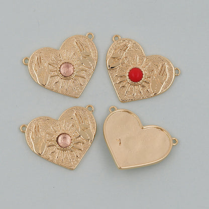 Gold Heart Charms,18K Gold Filled Heart Pendant,Heart Charm Bracelet Necklace for DIY Jewelry Making Supply