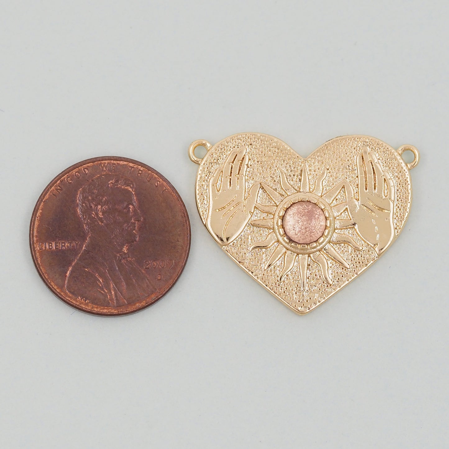 Gold Heart Charms,18K Gold Filled Heart Pendant,Heart Charm Bracelet Necklace for DIY Jewelry Making Supply