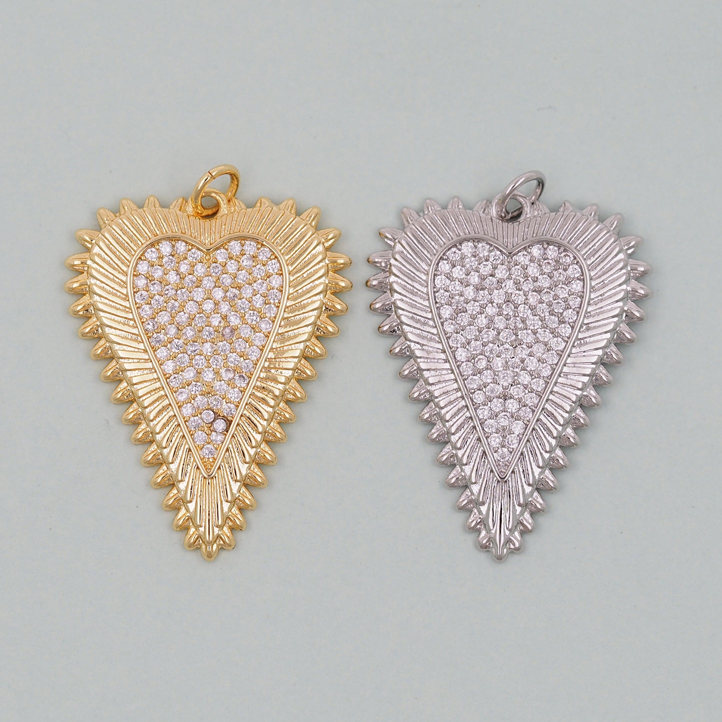 Gold Heart Charms,18K Gold Filled Heart Pendant,Heart Charm Bracelet Necklace for DIY Jewelry Making Supply