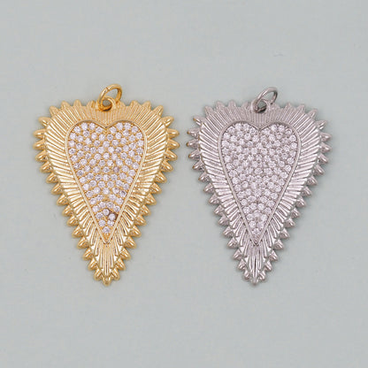 Gold Heart Charms,18K Gold Filled Heart Pendant,Heart Charm Bracelet Necklace for DIY Jewelry Making Supply