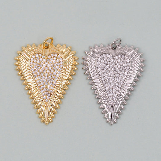 Gold Heart Charms,18K Gold Filled Heart Pendant,Heart Charm Bracelet Necklace for DIY Jewelry Making Supply