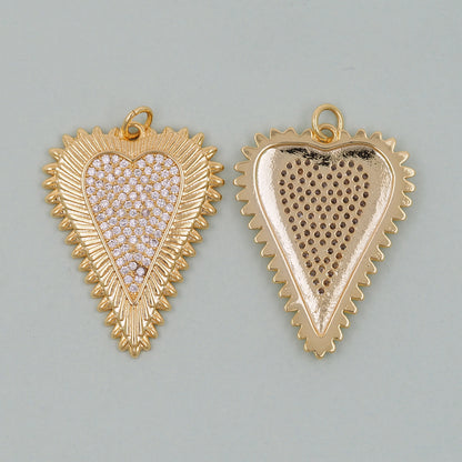 Gold Heart Charms,18K Gold Filled Heart Pendant,Heart Charm Bracelet Necklace for DIY Jewelry Making Supply