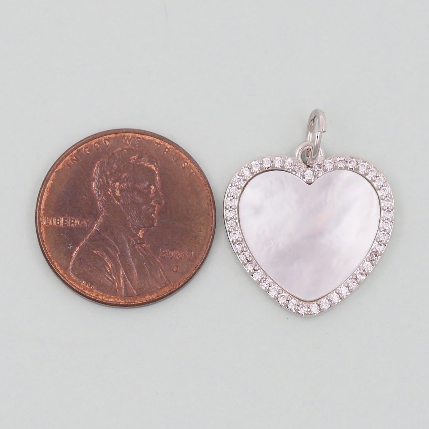 Gold Heart Charms,18K Gold Filled Heart Pendant,White Shell Heart Charm Bracelet Necklace for DIY Jewelry Making Supply
