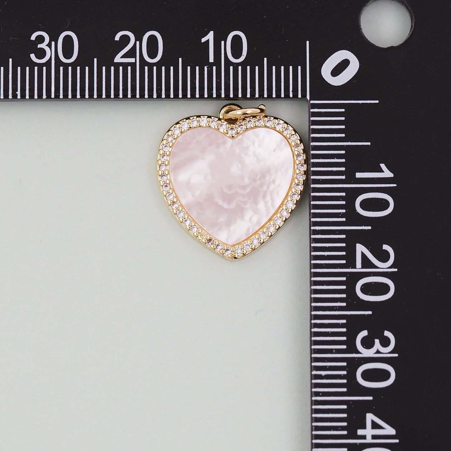 Gold Heart Charms,18K Gold Filled Heart Pendant,White Shell Heart Charm Bracelet Necklace for DIY Jewelry Making Supply