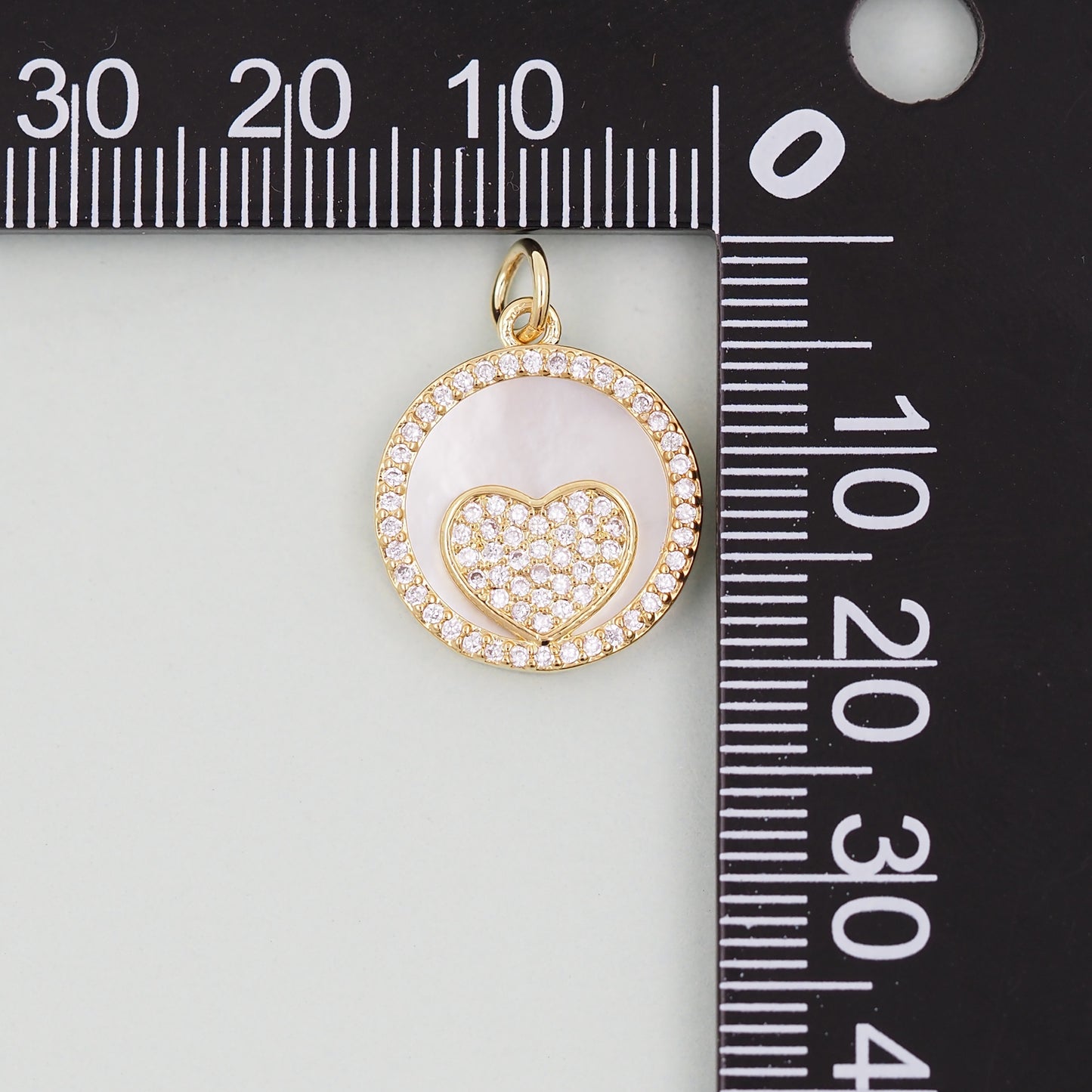 Gold Heart Charms,18K Gold Filled Heart Pendant,White Shell Heart Charm Bracelet Necklace for DIY Jewelry Making Supply