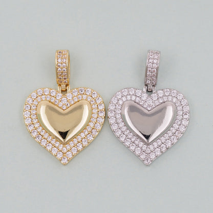 Gold Heart Charms,18K Gold Filled Heart Pendant,Silver Heart Charm Bracelet Necklace for DIY Jewelry Making Supply