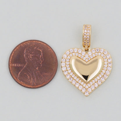 Gold Heart Charms,18K Gold Filled Heart Pendant,Silver Heart Charm Bracelet Necklace for DIY Jewelry Making Supply
