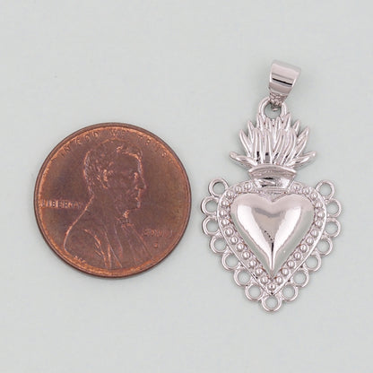 Gold sacred Heart Charms,18K Gold Filled sacred heart Pendant,Religious Charm Bracelet Necklace for DIY Jewelry Making Supply