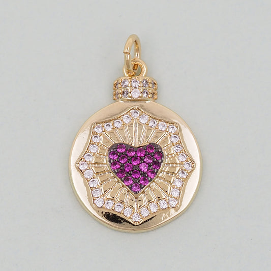 Gold Heart Charms,18K Gold Filled Heart Pendant,I love you Heart Charm Bracelet Necklace for DIY Jewelry Making Supply