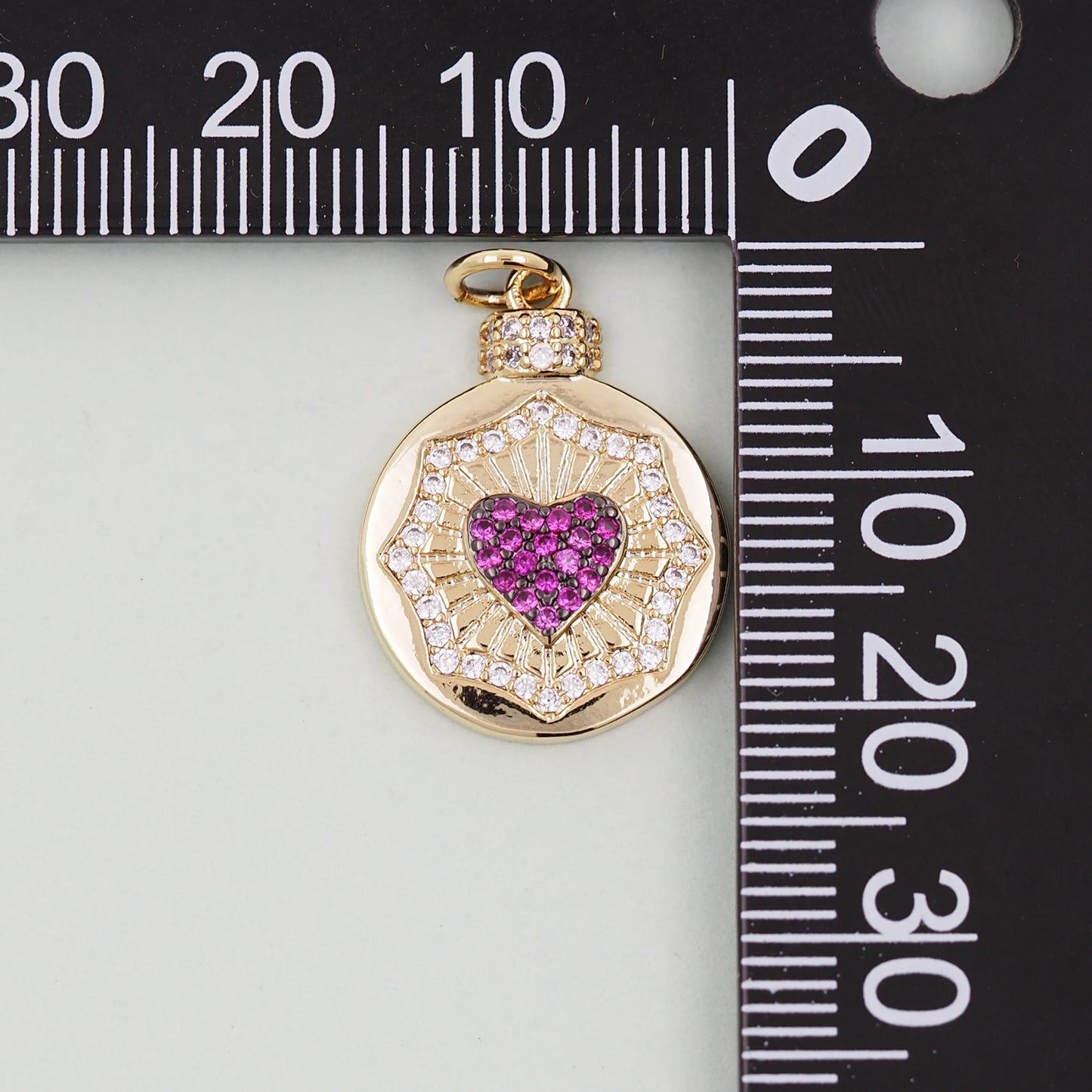 Gold Heart Charms,18K Gold Filled Heart Pendant,I love you Heart Charm Bracelet Necklace for DIY Jewelry Making Supply