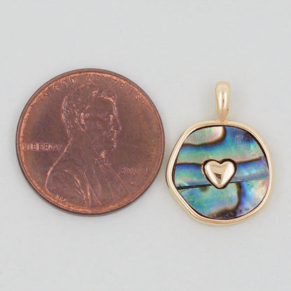 Gold Heart Charms,18K Gold Filled Heart Pendant,Heart Charm Bracelet Necklace for DIY Jewelry Making Supply