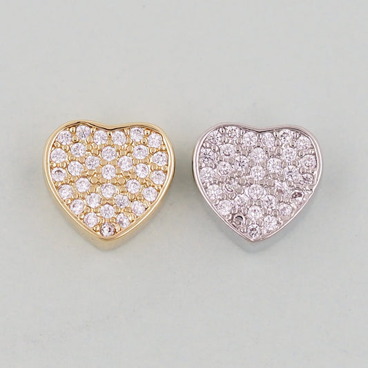 Gold Heart Beads Charms,18K Gold Filled Heart Pendant,Heart Charm Bracelet Necklace for DIY Jewelry Making Supply