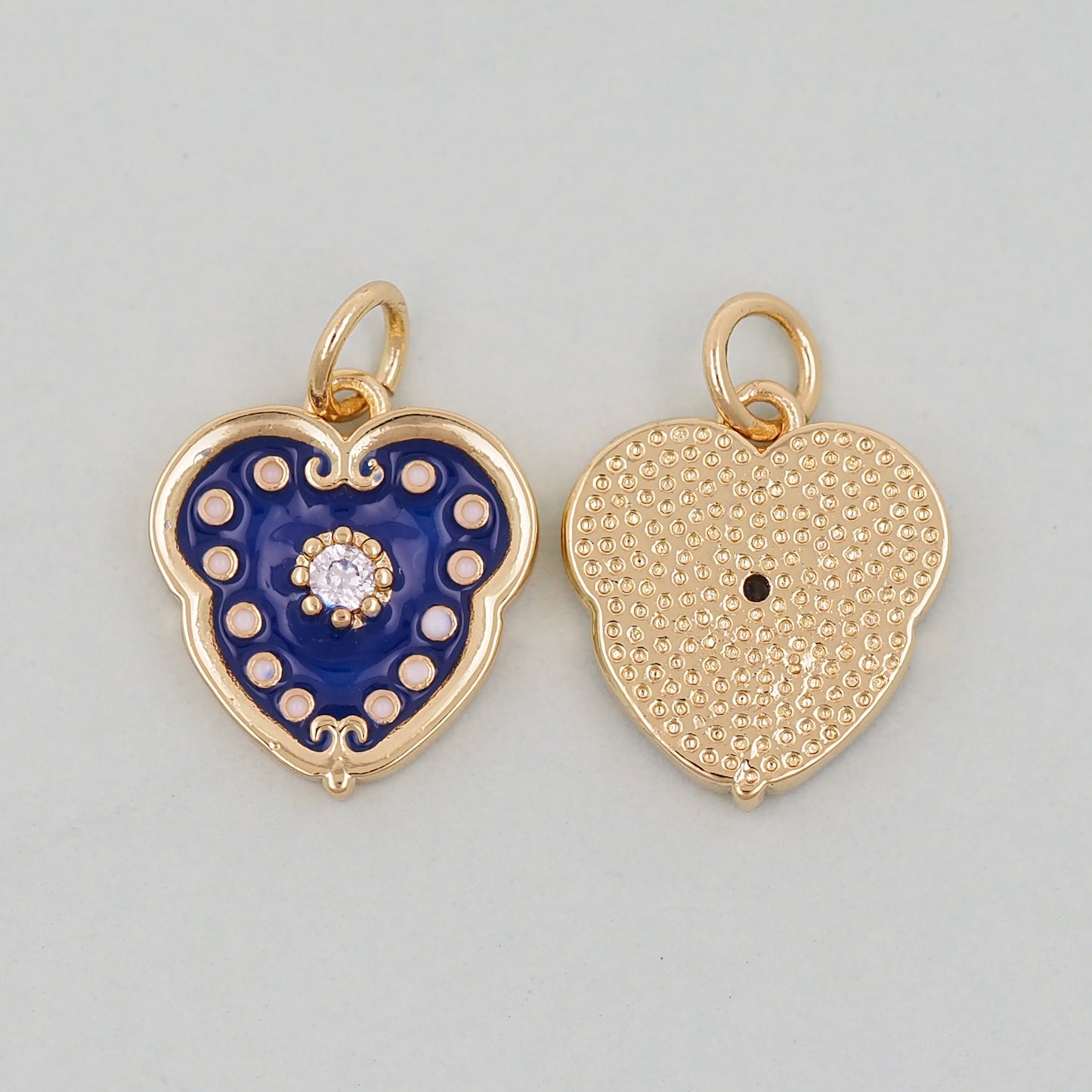 Gold Heart Charms,18K Gold Filled Heart Pendant,Heart Charm Bracelet Necklace for DIY Jewelry Making Supply