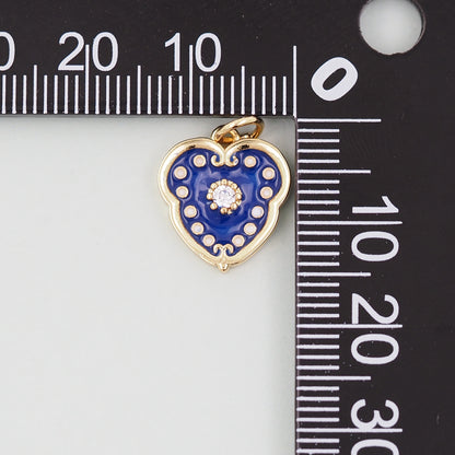 Gold Heart Charms,18K Gold Filled Heart Pendant,Heart Charm Bracelet Necklace for DIY Jewelry Making Supply