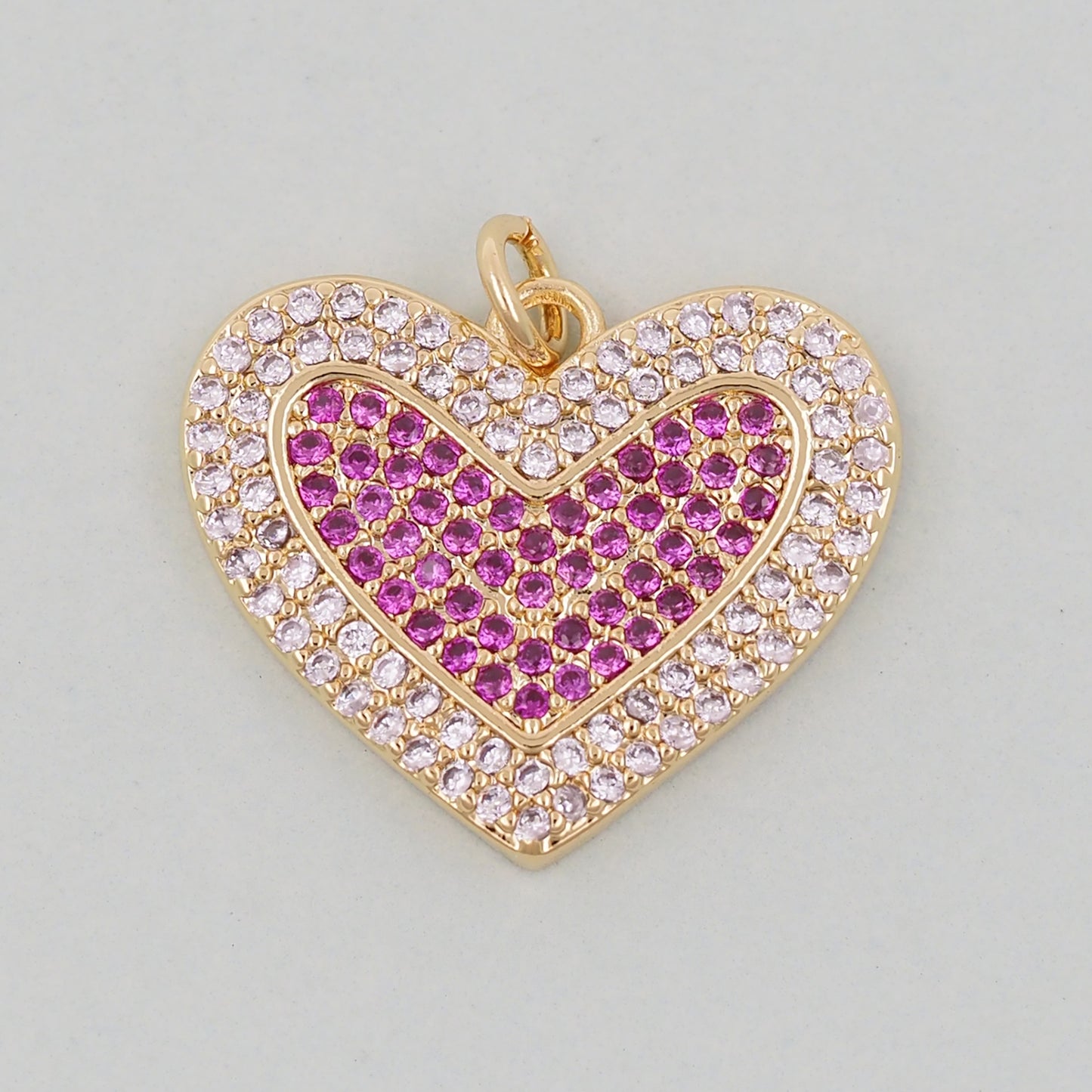 Gold Heart Charms,18K Gold Filled Heart Pendant,Heart Charm Bracelet Necklace for DIY Jewelry Making Supply