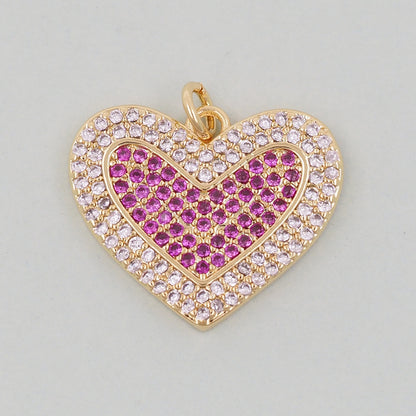 Gold Heart Charms,18K Gold Filled Heart Pendant,Heart Charm Bracelet Necklace for DIY Jewelry Making Supply