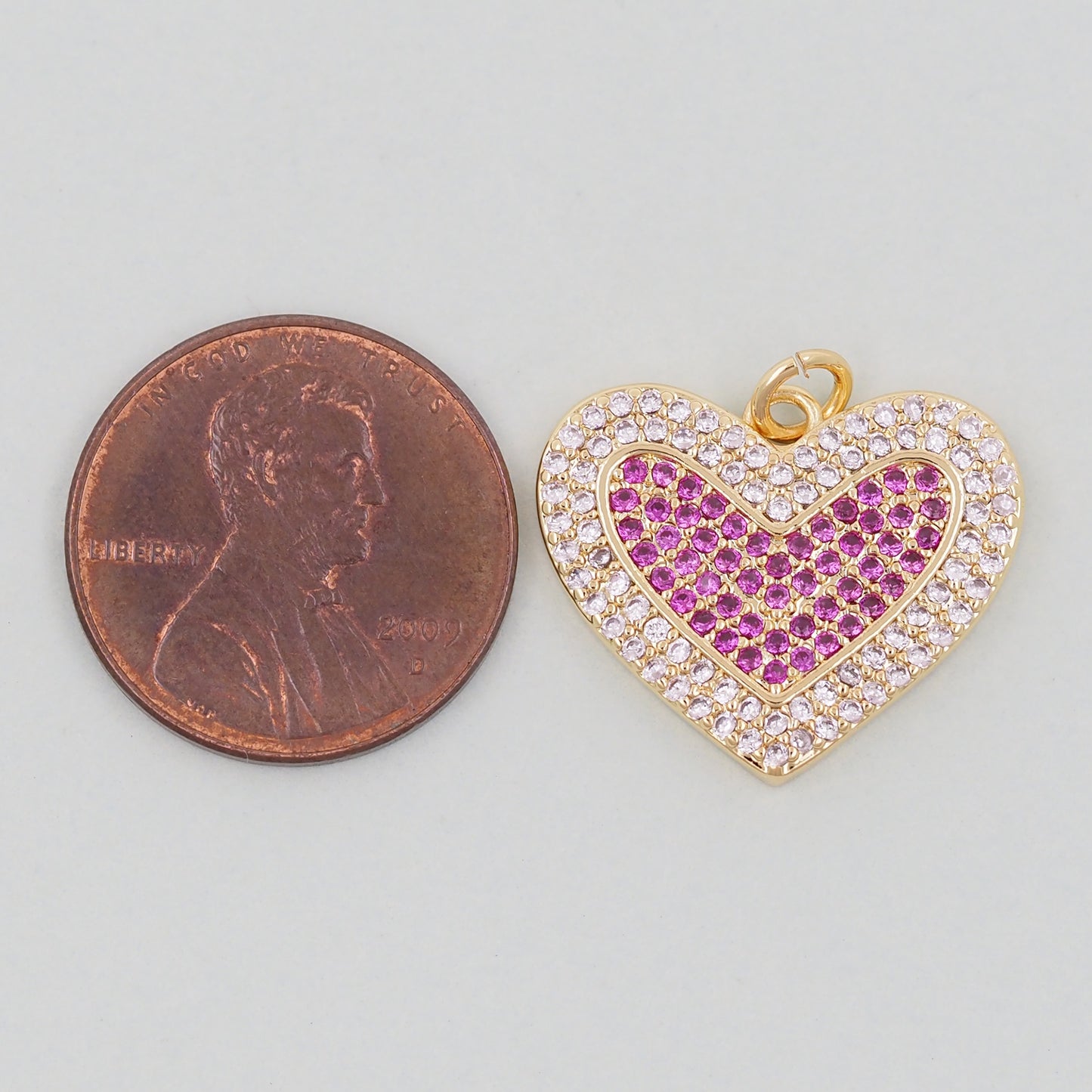 Gold Heart Charms,18K Gold Filled Heart Pendant,Heart Charm Bracelet Necklace for DIY Jewelry Making Supply