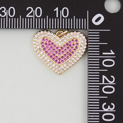 Gold Heart Charms,18K Gold Filled Heart Pendant,Heart Charm Bracelet Necklace for DIY Jewelry Making Supply