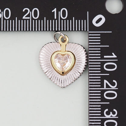Gold Sacred Heart Charms,18K Gold Filled sacred heart Pendant,sacred heart Charm Bracelet Necklace for DIY Jewelry Making Supply