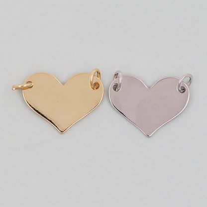 Gold Heart Charms,18K Gold Filled Heart Pendant,Heart Charm Bracelet Necklace for DIY Jewelry Making Supply