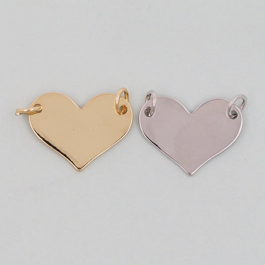 Gold Heart Charms,18K Gold Filled Heart Pendant,Heart Charm Bracelet Necklace for DIY Jewelry Making Supply