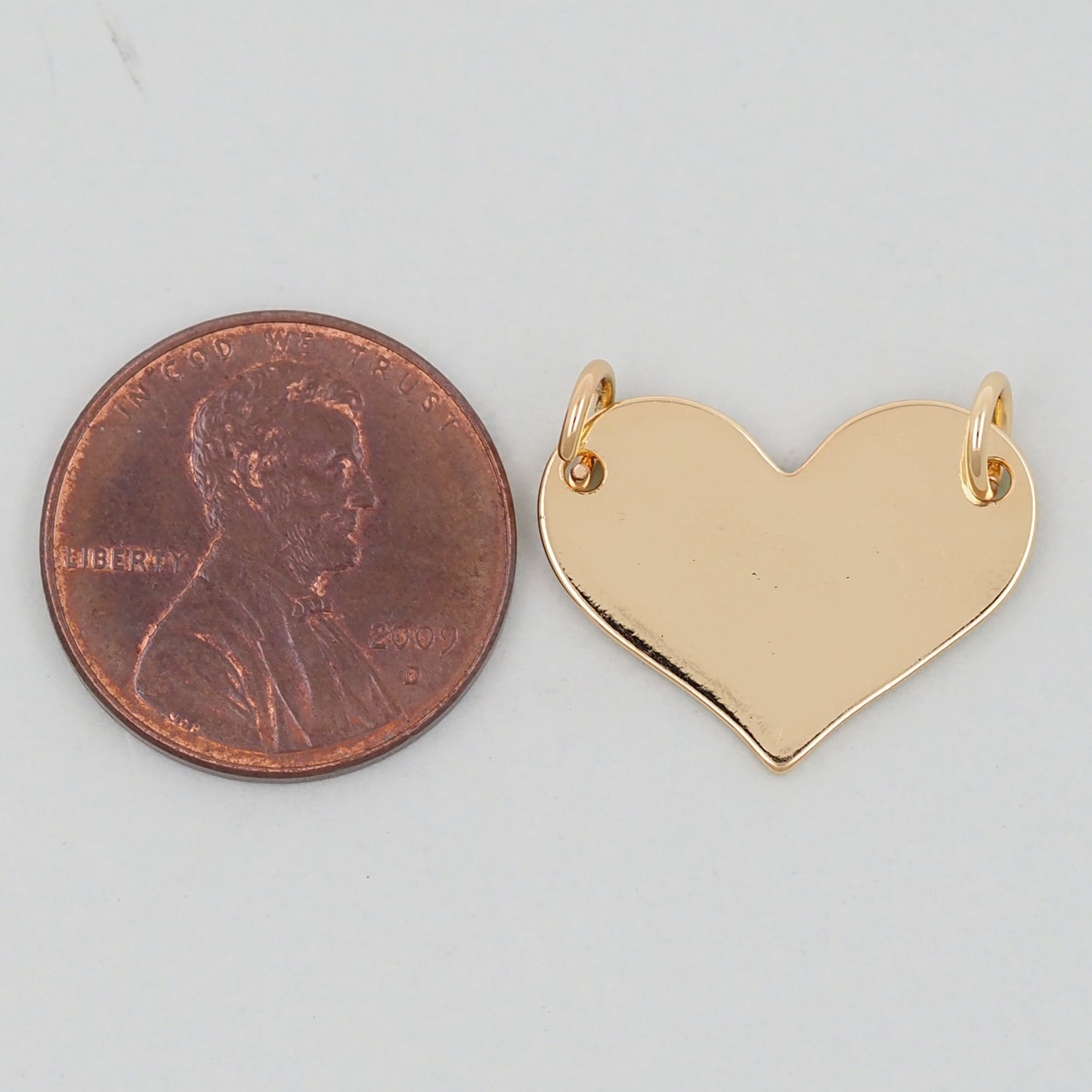 Gold Heart Charms,18K Gold Filled Heart Pendant,Heart Charm Bracelet Necklace for DIY Jewelry Making Supply