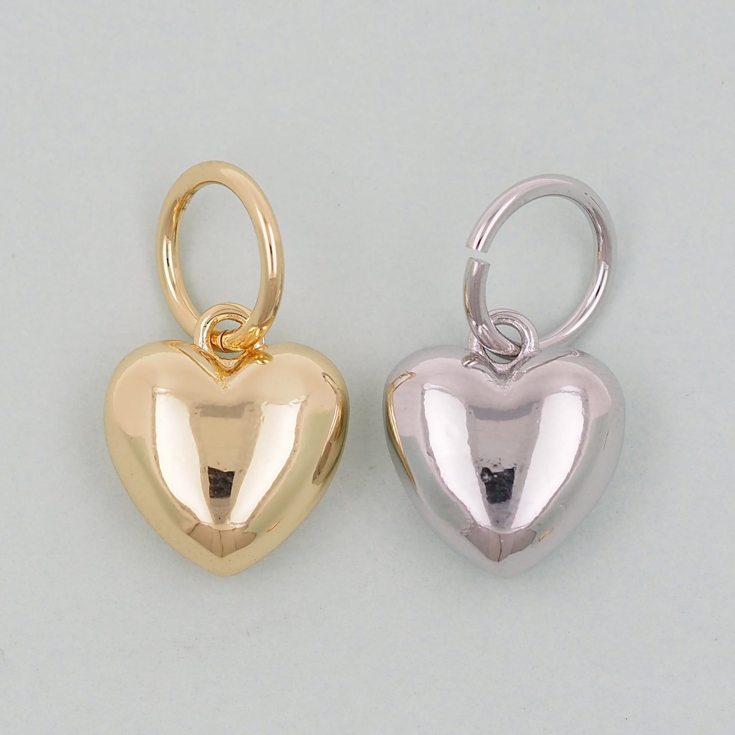 Gold Heart Charms,18K Gold Filled Heart Pendant,Heart Charm Bracelet Necklace for DIY Jewelry Making Supply