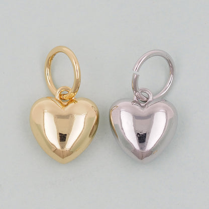 Gold Heart Charms,18K Gold Filled Heart Pendant,Heart Charm Bracelet Necklace for DIY Jewelry Making Supply
