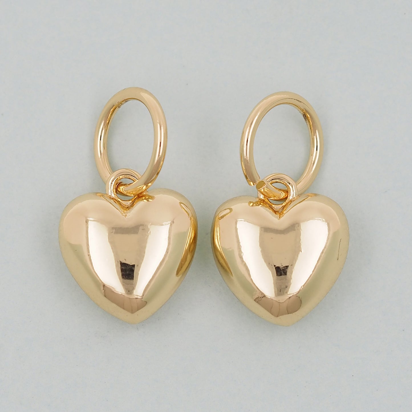Gold Heart Charms,18K Gold Filled Heart Pendant,Heart Charm Bracelet Necklace for DIY Jewelry Making Supply