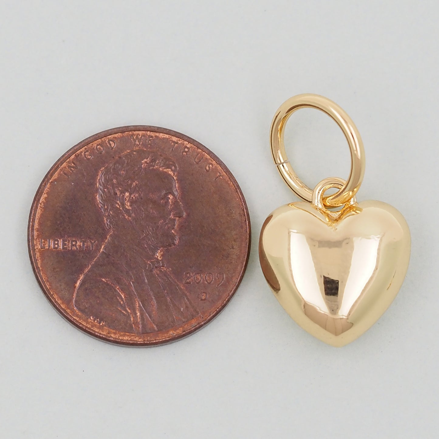 Gold Heart Charms,18K Gold Filled Heart Pendant,Heart Charm Bracelet Necklace for DIY Jewelry Making Supply