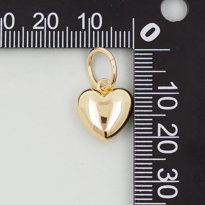Gold Heart Charms,18K Gold Filled Heart Pendant,Heart Charm Bracelet Necklace for DIY Jewelry Making Supply
