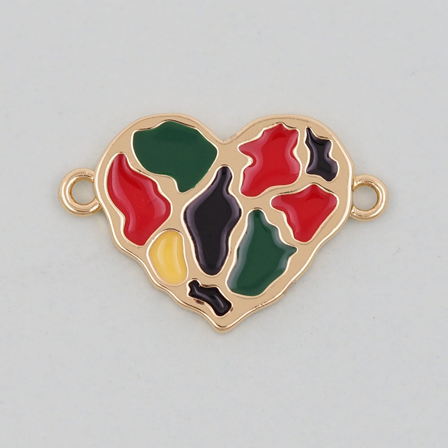 Gold Heart Connector Charms,18K Gold Filled Heart Pendant,Heart Charm Bracelet Necklace for DIY Jewelry Making Supply