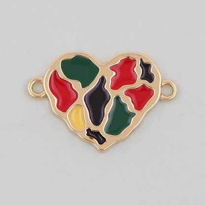 Gold Heart Connector Charms,18K Gold Filled Heart Pendant,Heart Charm Bracelet Necklace for DIY Jewelry Making Supply
