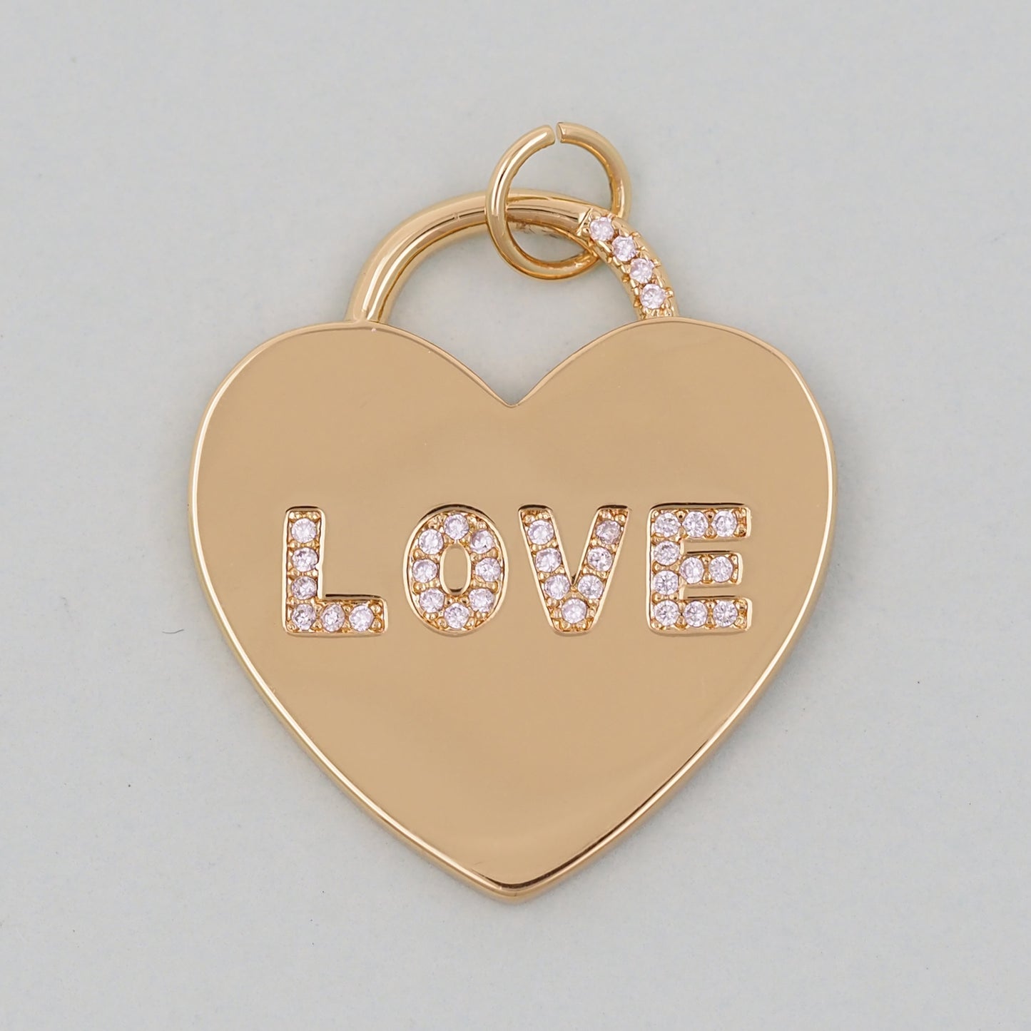 Gold Heart Charms,18K Gold Filled Heart Pendant,Heart Love Charm Bracelet Necklace for DIY Jewelry Making Supply
