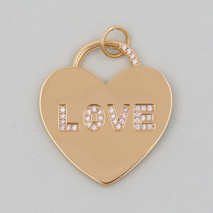 Gold Heart Charms,18K Gold Filled Heart Pendant,Heart Love Charm Bracelet Necklace for DIY Jewelry Making Supply