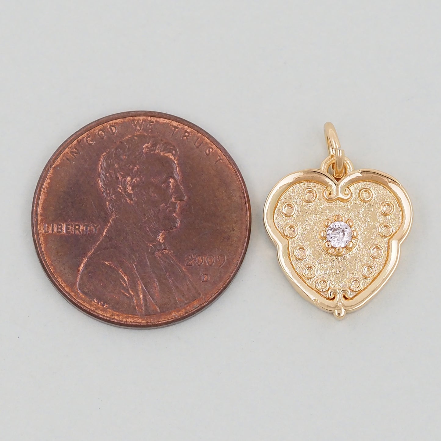 Gold Heart Charms,18K Gold Filled Heart Pendant,Heart Love Charm Bracelet Necklace for DIY Jewelry Making Supply