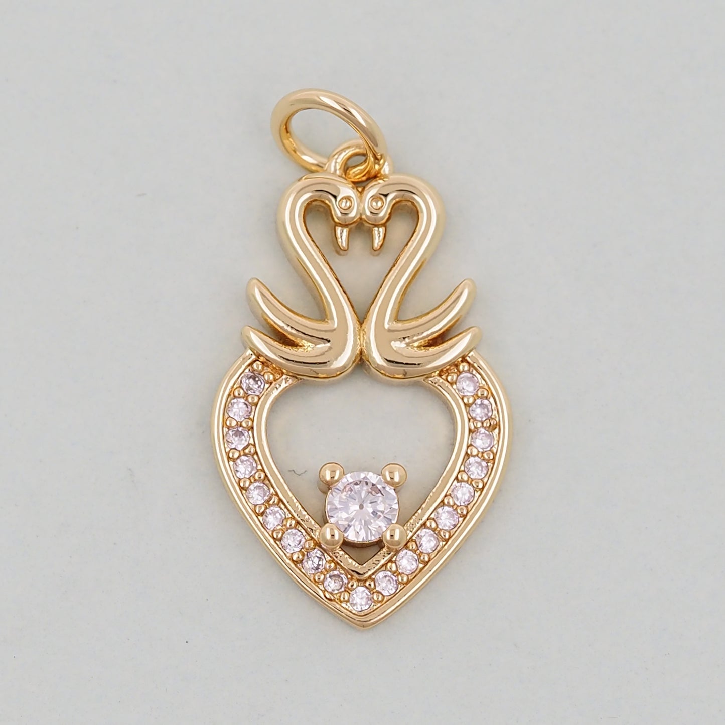 Gold Heart Charms,18K Gold Filled Heart Pendant,Heart Love Charm Bracelet Necklace for DIY Jewelry Making Supply