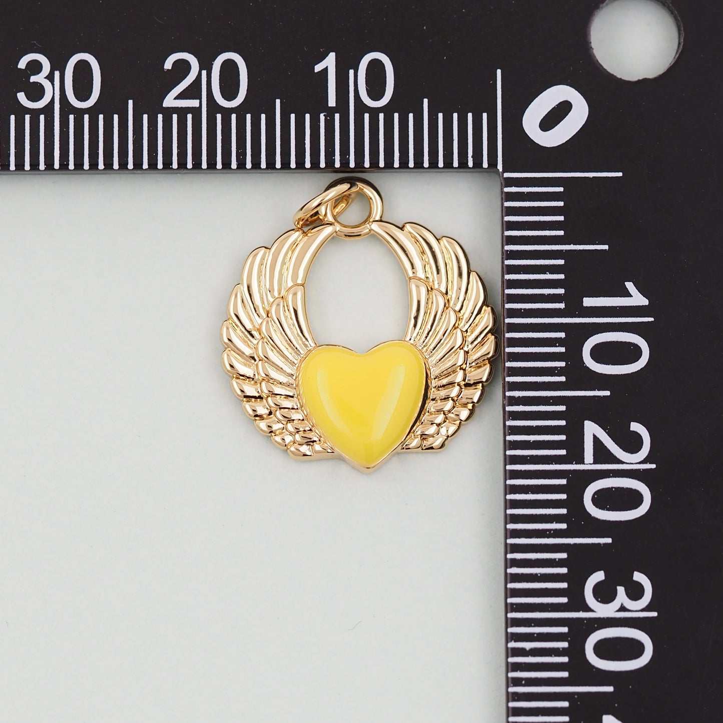 Gold Wings Heart Charms,18K Gold Filled Heart Pendant,Heart Charm Bracelet Necklace for DIY Jewelry Making Supply