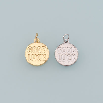 Gold Luck Charms,18K Gold Filled Good Luck Pendant,Good Luck Charm Bracelet Necklace for DIY Jewelry Making Supply