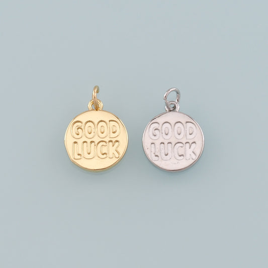 Gold Luck Charms,18K Gold Filled Good Luck Pendant,Good Luck Charm Bracelet Necklace for DIY Jewelry Making Supply