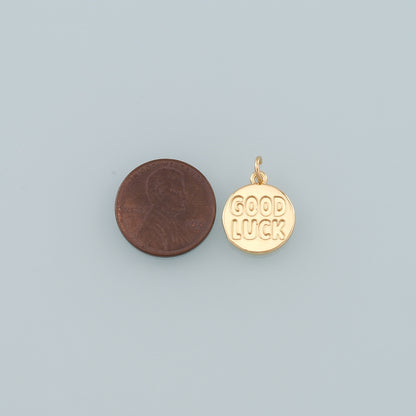Gold Luck Charms,18K Gold Filled Good Luck Pendant,Good Luck Charm Bracelet Necklace for DIY Jewelry Making Supply