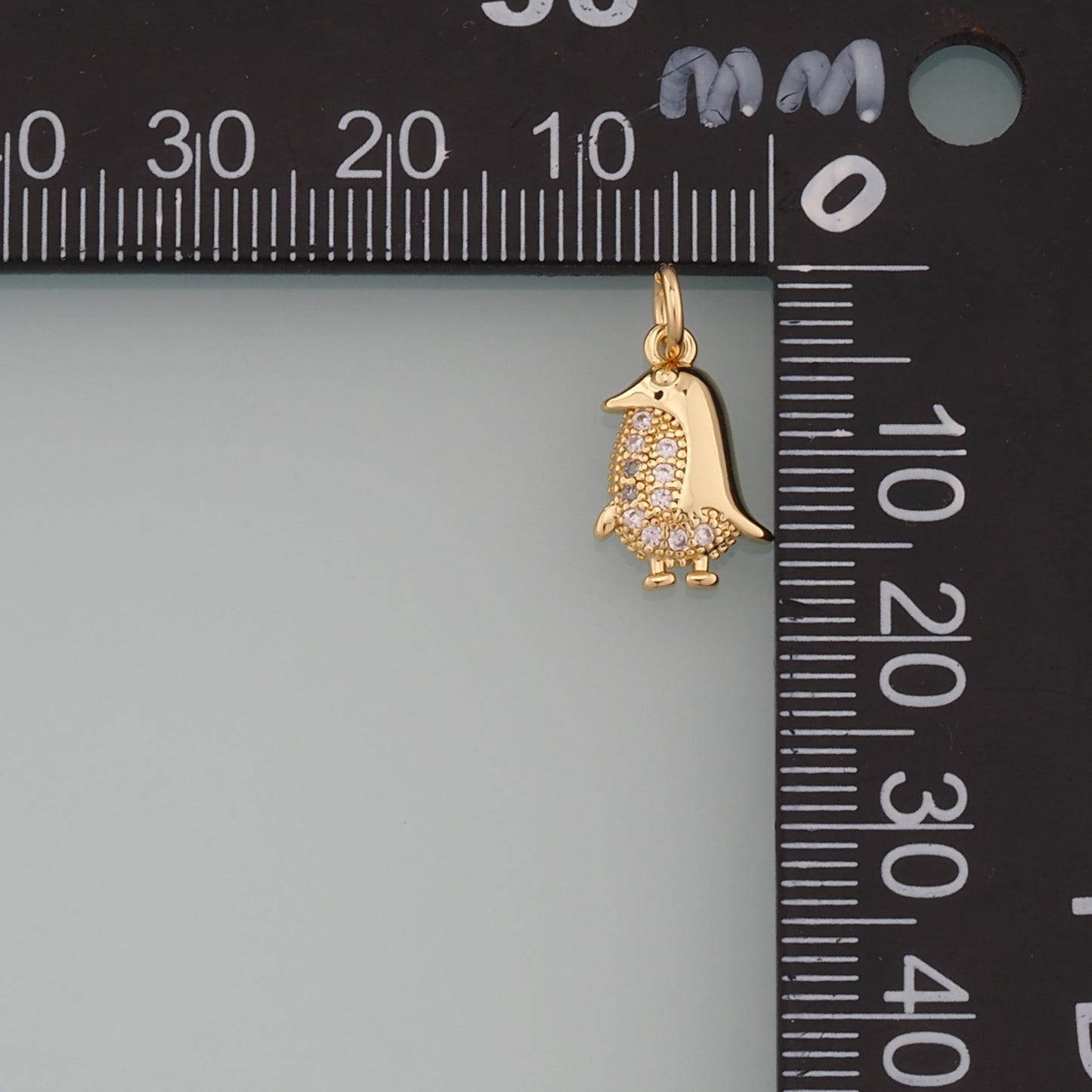 Gold Penguin Charms,18K Gold Filled Penguin Pendant,CZ Micro Pave Animal Charm Bracelet Necklace for DIY Jewelry Making Supply
