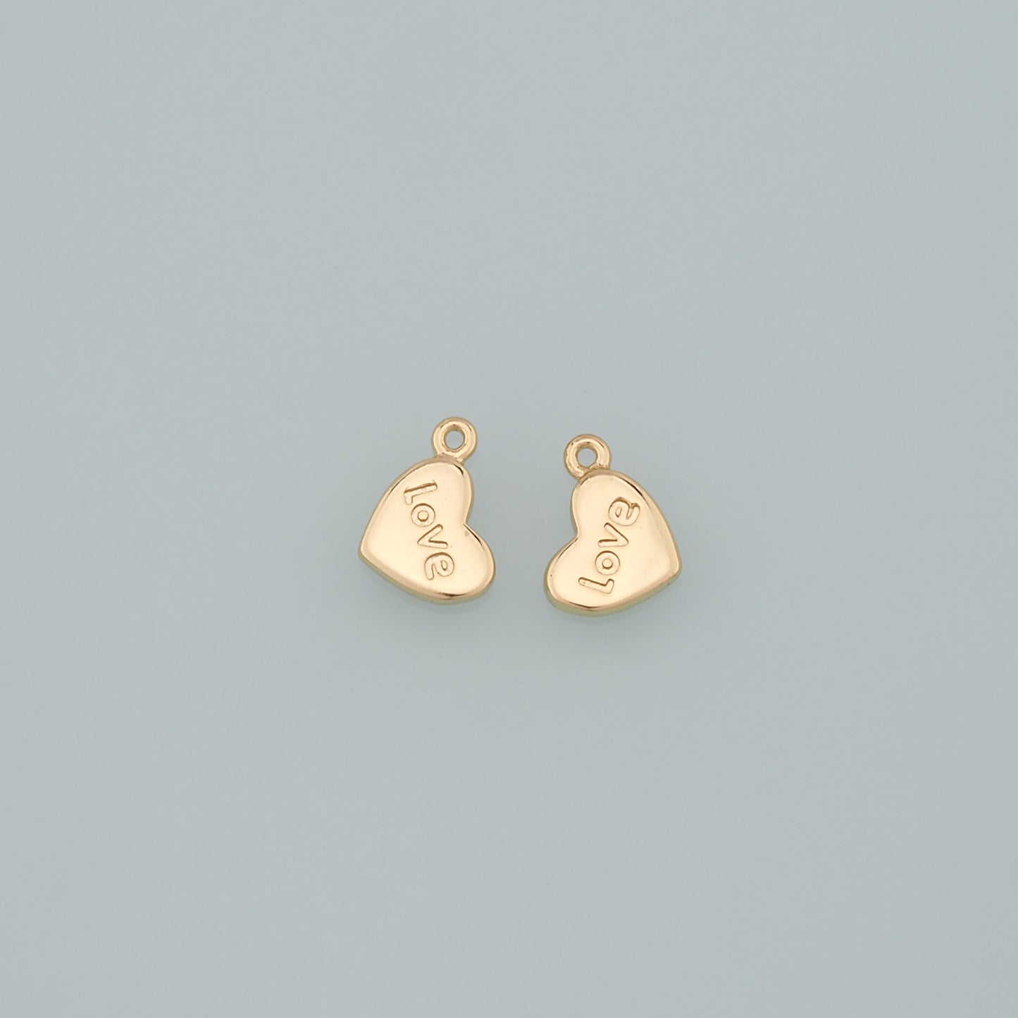 Gold Love Charms,18K Gold Filled Heart Pendant,Dainty Heart Charm Bracelet Necklace for DIY Jewelry Making Supply