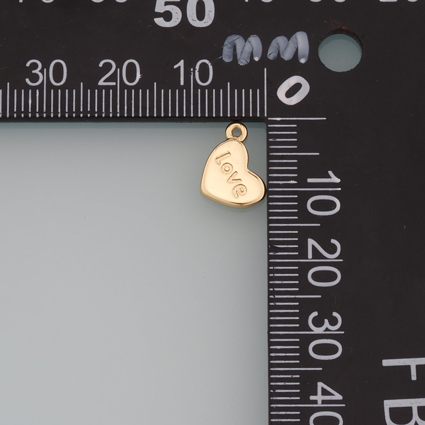 Gold Love Charms,18K Gold Filled Heart Pendant,Dainty Heart Charm Bracelet Necklace for DIY Jewelry Making Supply