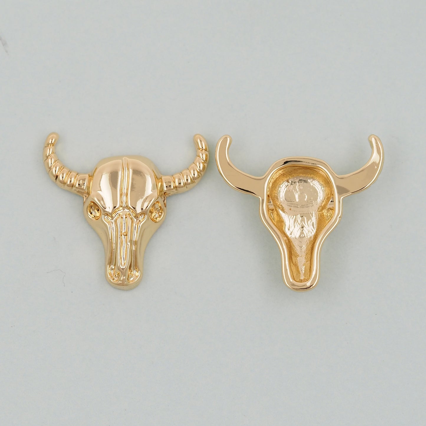 Gold Horns Charms,18K Gold Filled cow head Pendant,cow head Charm Bracelet Necklace for DIY Jewelry Making Supply