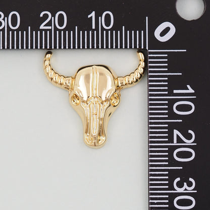 Gold Horns Charms,18K Gold Filled cow head Pendant,cow head Charm Bracelet Necklace for DIY Jewelry Making Supply