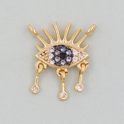 Gold Evil Eye Charms,18K Gold Filled Evil Eye Pendant,Evil Eye Charm Bracelet Necklace for DIY Jewelry Making Supply