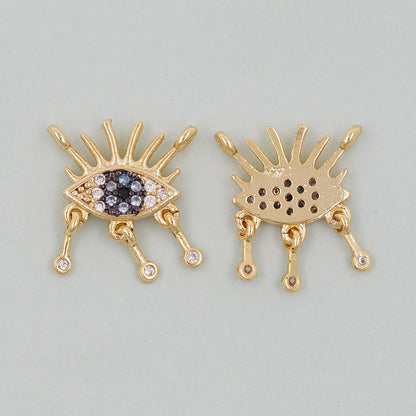 Gold Evil Eye Charms,18K Gold Filled Evil Eye Pendant,Evil Eye Charm Bracelet Necklace for DIY Jewelry Making Supply